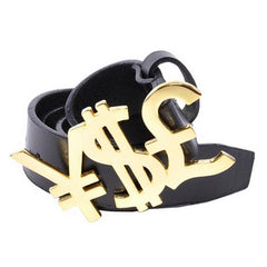 Yen Dollar Pound Belt- Black